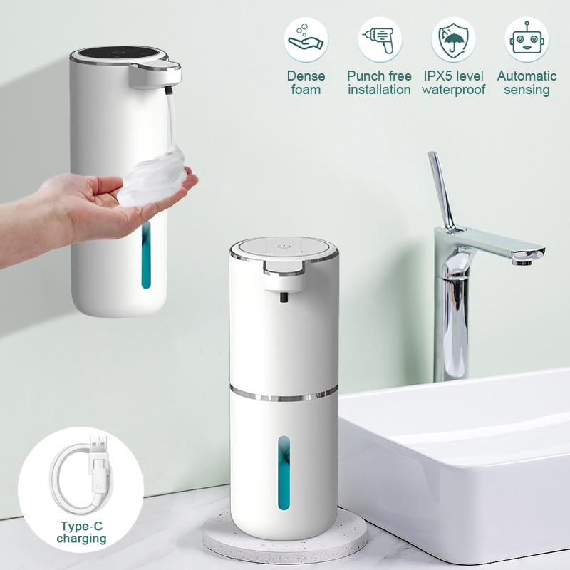 Huaqiang North Dispensador automático de jabón de 380ml, espuma con carga USB, pantalla inteligente sin contacto, Sensor infrarrojo, dispensadores de jabón líquido, lavadora de manos