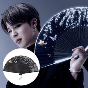 Unnie market Ventilador plegable de mano tradicional coreano BTS Jimin Ventilador de mano de mariposa