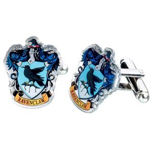 Harry Potter Gemelos con escudo de Ravenclaw bañados en plata de Harry Potter