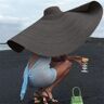 YZ Freeman-73 Sombrero de paja de ala ancha para mujer, gorra de playa flexible enrollable plegable de verano, sombrero de sol de gran tamaño para aleros