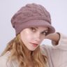 Umsif Women Nuevo además de terciopelo cálido hilo de conejo de mujer de Color sólido boina gorro giratorio Otoño e Invierno gorra de punto para mujer