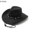 Bsell 2022 sombreros de cowboy del oeste para hombres de ala ancha Panamá Trilby Jazz sombreros de fiesta Sombrero gorra papá Sombrero con cinturón