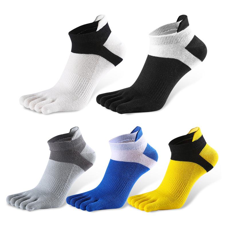 HSSMON 5 pares de calcetines de verano para hombre, calcetines de algodón con cinco dedos, calcetines deportivos transpirables de alta calidad para hombre