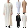 TMAC1 Ropa de hombre fresca y atractiva, Túnica de manga larga árabe saudí para hombre, vestido musulmán de Ramadán, ropa islámica media