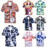 chris 3 Camisa suelta de manga corta de secado rápido para hombres con estampado de botones de gran tamaño para viajes de vacaciones en la playa de Hawaii