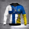 TIP723 Mapa de Ucrania bandera media Finlandia estampado 3D Sudadera con capucha para hombre Sudadera con capucha Jersey chándales prendas de vestir abrigo primavera otoño