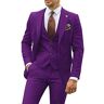 Big Stage Men Apparel Conjuntos de chaqueta morada Trajes Negocios Diarios Fiesta de bodas Padrinos de boda Traje de esmoquin en forma Traje de anfitrión Traje de hombre Conjuntos regulares de 3 piezas Chaqueta + Pantalones + Chaleco