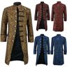 War Academy Hombres Botón Moda Steampunk Vintage Tailcoat Chaqueta Gótico Levita