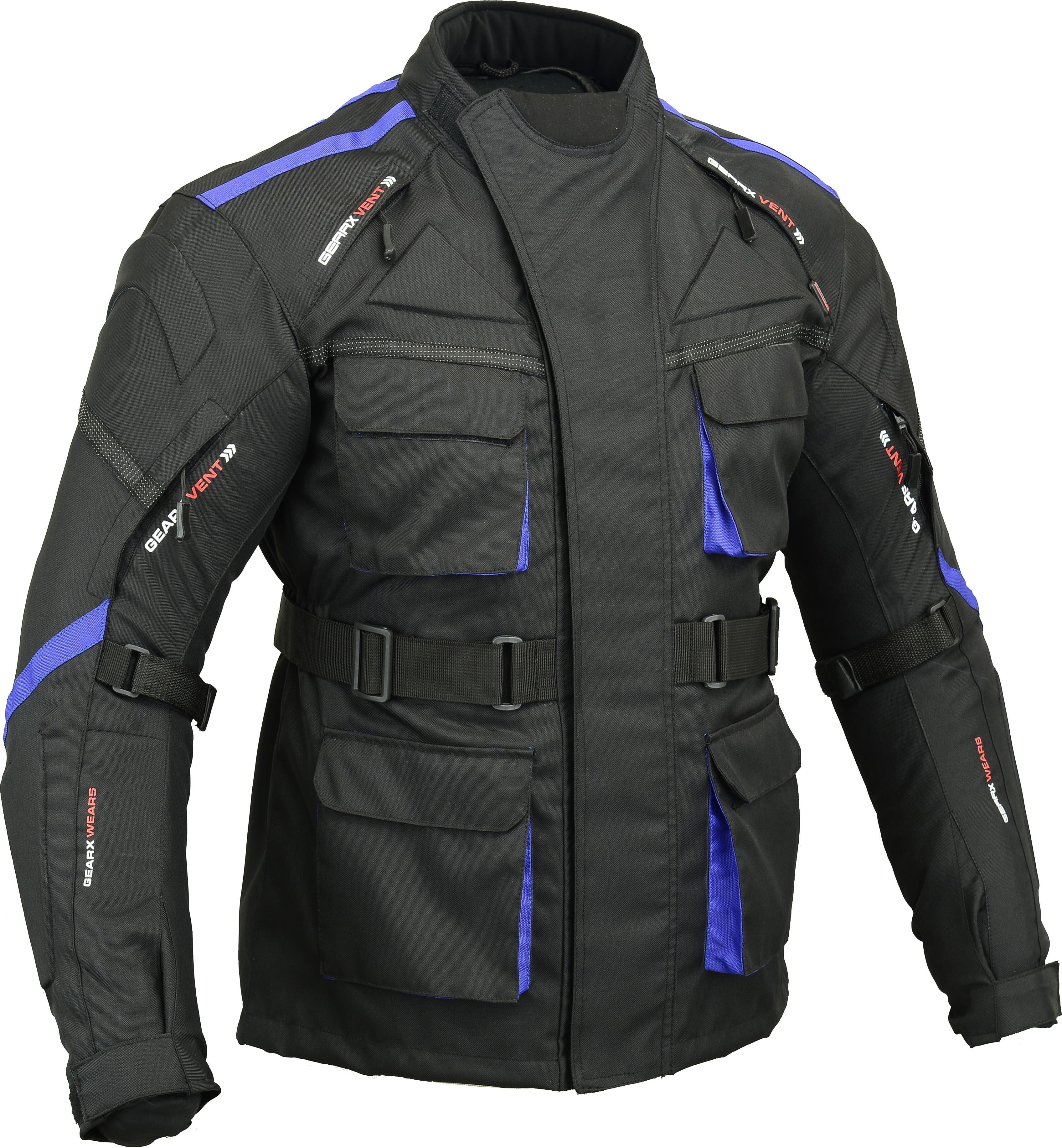 Chaqueta de moto GearX Surfer impermeable acolchada en espalda y codos