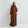 Unique Vestido musulmán Abaya de oración de una pieza con capucha y manga fruncida, ropa islámica para mujer, Jilbab Dubai, bata negra saudí, modestia turca