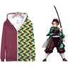 XA SCIONE VANCHIC CLOTHING Sudaderas con capucha con cremallera de Anime Demon Slayer Blade Kilo Gate Tanjirou ropa con estampado Digital 3d con capucha de talla grande