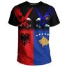 xuhaijian02 Bandera del país Retro símbolo de Albania nueva moda hombres/mujeres 3Dprint verano Camisetas Albania-Kosovo camiseta nuestro amigo especial