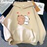 Planet clothing wholesale Sudadera con capucha Kawaii, oso Panda, dibujos animados, Bubu Dudu, estampado para niñas, sudadera de gran tamaño, Primavera/otoño, camisetas azules claras, bolsillo de manga larga