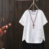 Top sex products Camiseta de manga corta de verano para mujer, camiseta holgada de talla grande para madre, camisa de lino y algodón de Color sólido