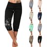 Lolili (Quinide) Pantalones casuales de mujer Yoga cintura alta cordón impreso séptimo pantalones