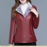 Your-Life Además de terciopelo grueso para madres de mediana edad y mayores, chaquetas de cuero informales cálidas de talla grande, blusa superior