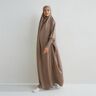Unique Abaya musulmana con capucha y manga fruncida, vestido de oración de una pieza para mujer, ropa islámica Jilbab, bata negra saudí de Dubái, modestia turca