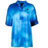 Camisa azul tie&dye de manga corta con espalda plisada y logo bordado Mujer ADIDAS