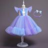 FFLL Vestido infantil falda con lentejuelas vestido de princesa hinchado