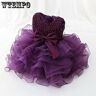 WTEMPO Vestido de bebé, vestido hinchado para niña, vestido de malla, vestido de princesa, fiesta de cumpleaños, vestido de boda con flores para niños, vestido con cuentas