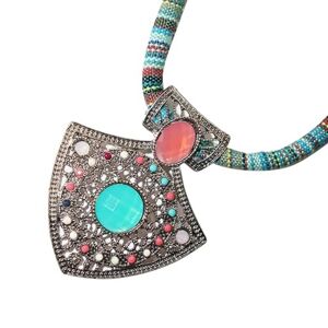 ANMOL JEWELS Collar Kundan de cadena tradicional de fiesta elegante para mujer   Collar multicolor para niña