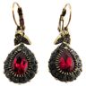 Les Trésors De Lily [Q5615] - Pendientes hechos a mano 'Cléopatra' oro negro rojo - 25x15 mm