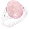 Les Trésors De Lily Anillo de plata 'Meghan' plata cuarzo rosa (chapado en rodio) - 15x11 mm