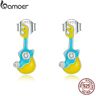 BAMOER-pendientes de tuerca de guitarra para mujer, de Plata de Ley 925, esmalte exquisito, joyería fina