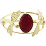 Les Trésors De Lily [Q5611] - Pulsera hecha a mano 'Cléopatra' rojo dorado (libélulas) - 70 mm 35 mm