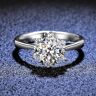 ANENJERY Bijouterie Anillo de plata de ley S925 para mujer clásico copo de nieve color D anillo de diamante moissanita anillo de boda propuesta anillo de diamante regalo para novia