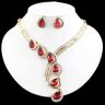 Jewelry Town Moda celebridad inspirada último elegante elegante chapado en oro pendientes de cristal collar conjunto de joyas para mujeres