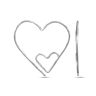 LeCalla - Pendientes de alambre abierto con tema de amor en forma de corazón de plata de ley para mujer