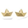 Les Trésors De Lily [P2442] - Boucles Plaqué Or 'Origami' doré (bateau) - 10x8 mm