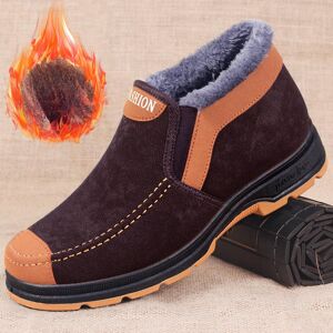 X human Botas de nieve cálidas para hombre con zapatos de felpa y algodón grueso