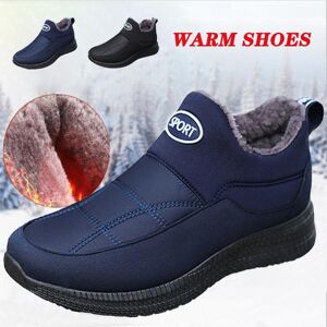 qian-2 Zapatos cálidos de invierno para hombre Botas de tobillo de algodón y lana