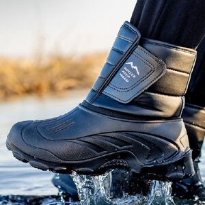 Most Winter Botas de nieve cálidas y gruesas de invierno, botas de pesca antideslizantes de tubo corto, zapatos de algodón para pesca en hielo para hombres