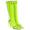 Super maller Mujer Tacones altos Stiefel Frau Spitz Stilettos tacones Knie Hohe Stiefel Sexy Damen Niet Retro Pumpen 2022 Neue Botas femininas