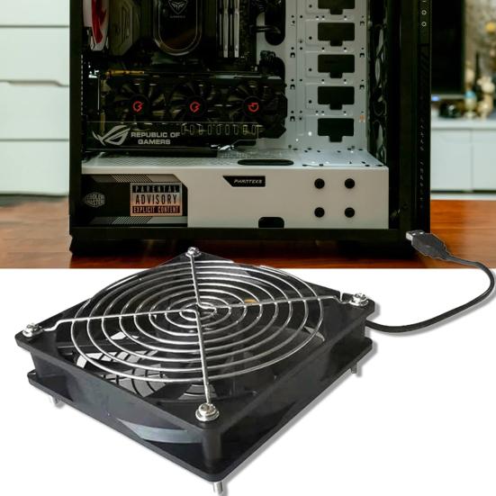 COOLMOON Ventilador de refrigeración alimentado por USB, disipador térmico de ordenador de bajo ruido, 5V, 8cm/12cm, para enrutador