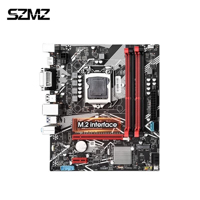 SZMZ B75 Gaming PC Motherboard Soporte Intel Core i5 i7 i9 Xeon E3 V1 V2 LGA1155 CPU 4 * DDR3 USB3.0 SATA3.0 NVME M.2 Placa Mae