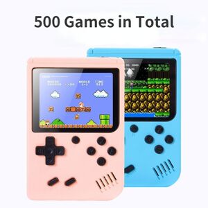 WAY NE Macaron Mini consola de juegos portátil Retro 500 en un juego doble TV casera para niños nostálgico