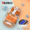 VAORLO Ratón inalámbrico Bluetooth 2,4G Pantalla de batería LED Tres modelos conectan ratones con botón de escritorio para teléfonos inteligentes con Windows Recarga silenciosa