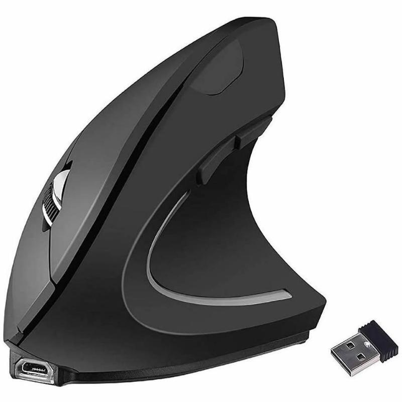 Rechu 1pc Bluetooth vertical ergonómico gaming mouse inalámbrico recargable gamer mause kit óptico 2.4G ratón ordenador portátil de escritorio