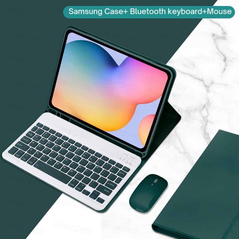 Basil Para Samsung Galaxy Tab A8 10.5 S6 Lite 10.4 S7 S8 11 Case con teclado Bluetooth y ratón con ranura para lápiz