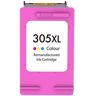 HP 305XL Color Cartucho de Tinta Remanufacturado - Muestra Nivel de Tinta - Reemplaza 3YM63AE/3YM60AE-HI-305XLCMY