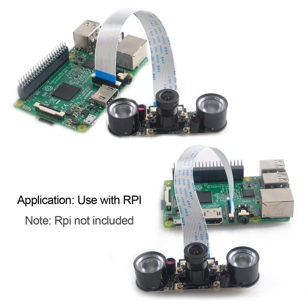 AZMEET Cámara de visión nocturna Módulo de enfoque de cámara 5MP OV5647 Webcam Video 1080p para Raspberry pi 2 3 B b+