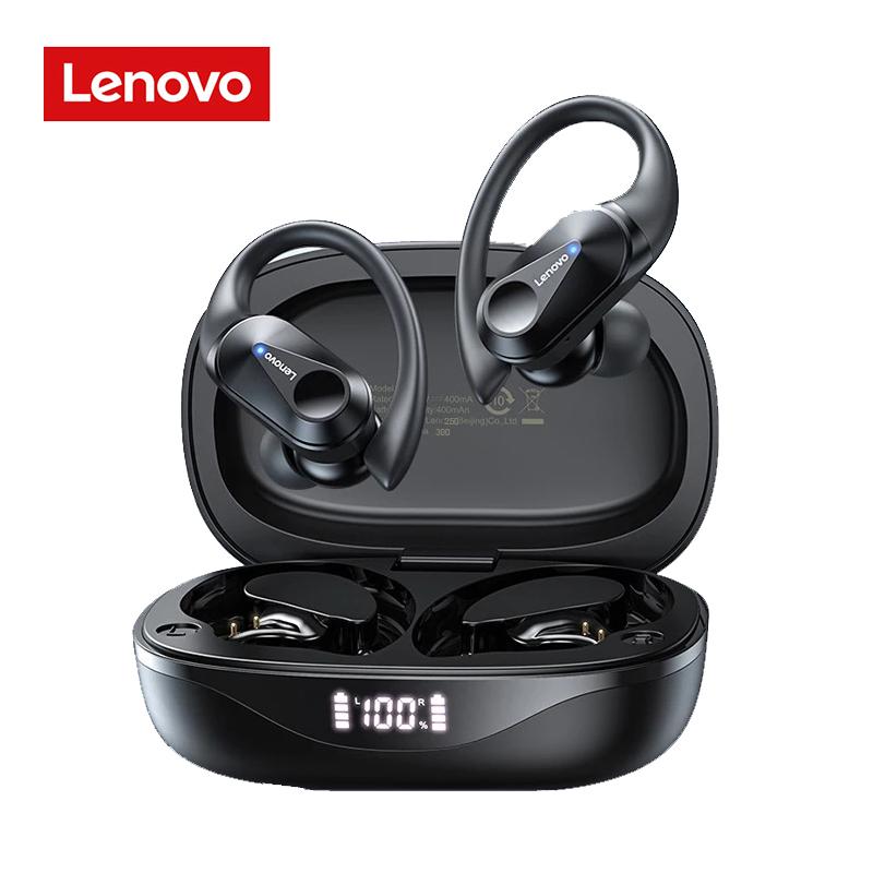 Lenovo Auriculares Bluetooth Lenovo LP75, auriculares inalámbricos de deporte, pantalla Digital LED, auriculares estéreo HiFi con reducción de ruido