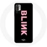 CAPACHEAP Coque pour Xiaomi Redmi Note 10 5G Blink Fandom Blackpink Logo Rose Fond Noir