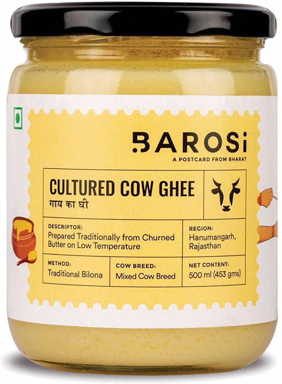 Aceite cultivado de ghee (500 ml), Ghee de vaca cultivada, Barosi