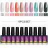 PHOENIXY 10 Colors Gel Nail Polish Set Soak Off Gel Set with Pure Color for Nail Art Design Starter Kit for Beginner DIY at Home