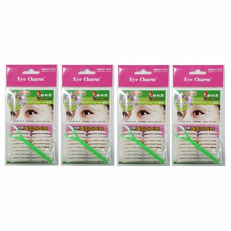SeHOONYOLO Eye Charm Magic Wide - Cinta adhesiva de doble cara para párpados, 4 paquetes
